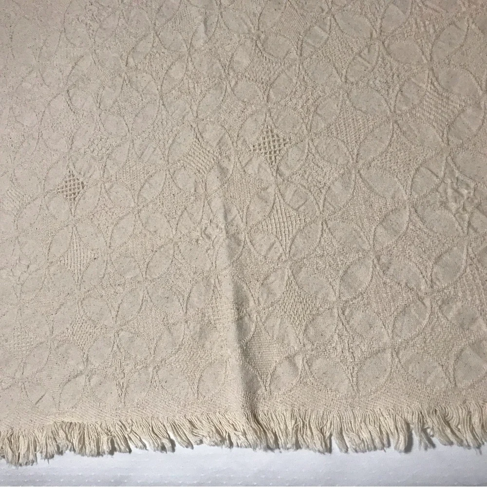 Throw Blanket 72”x49” Organic Cotton Blend Boho Geometric Minimalist Design